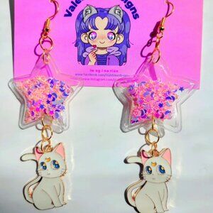 Inspired anime Artemis and luna celestial star shaker earrings